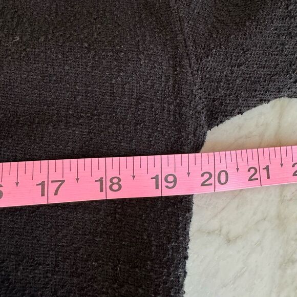 Madewell Texture & Thread Tie Front Top Womens Black Ribbed 3/4 Sleeve Sz M NWT - Picture 8 of 9